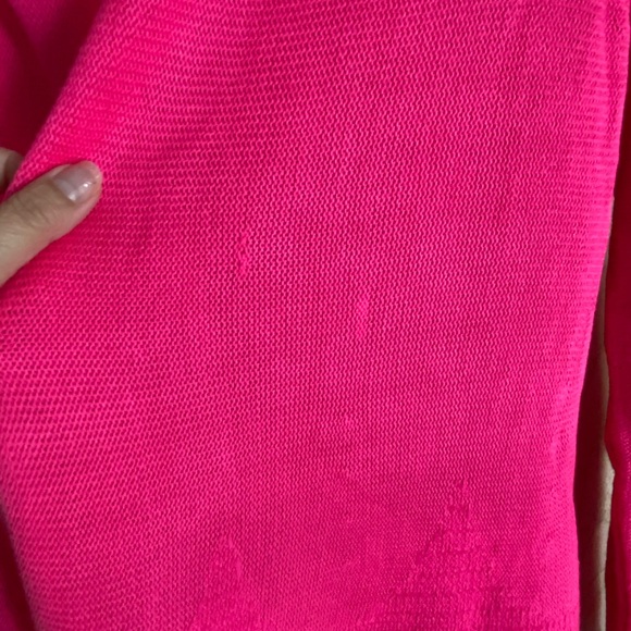 Lilly Pulitzer Tatum Long Fringe Hem Cardigan Hot Pink Sz Medium - Picture 7 of 13